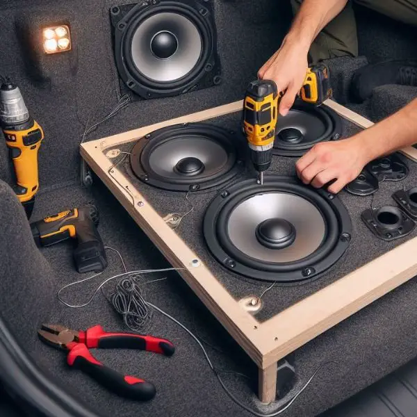 Ugrading car audio system- installing speakers